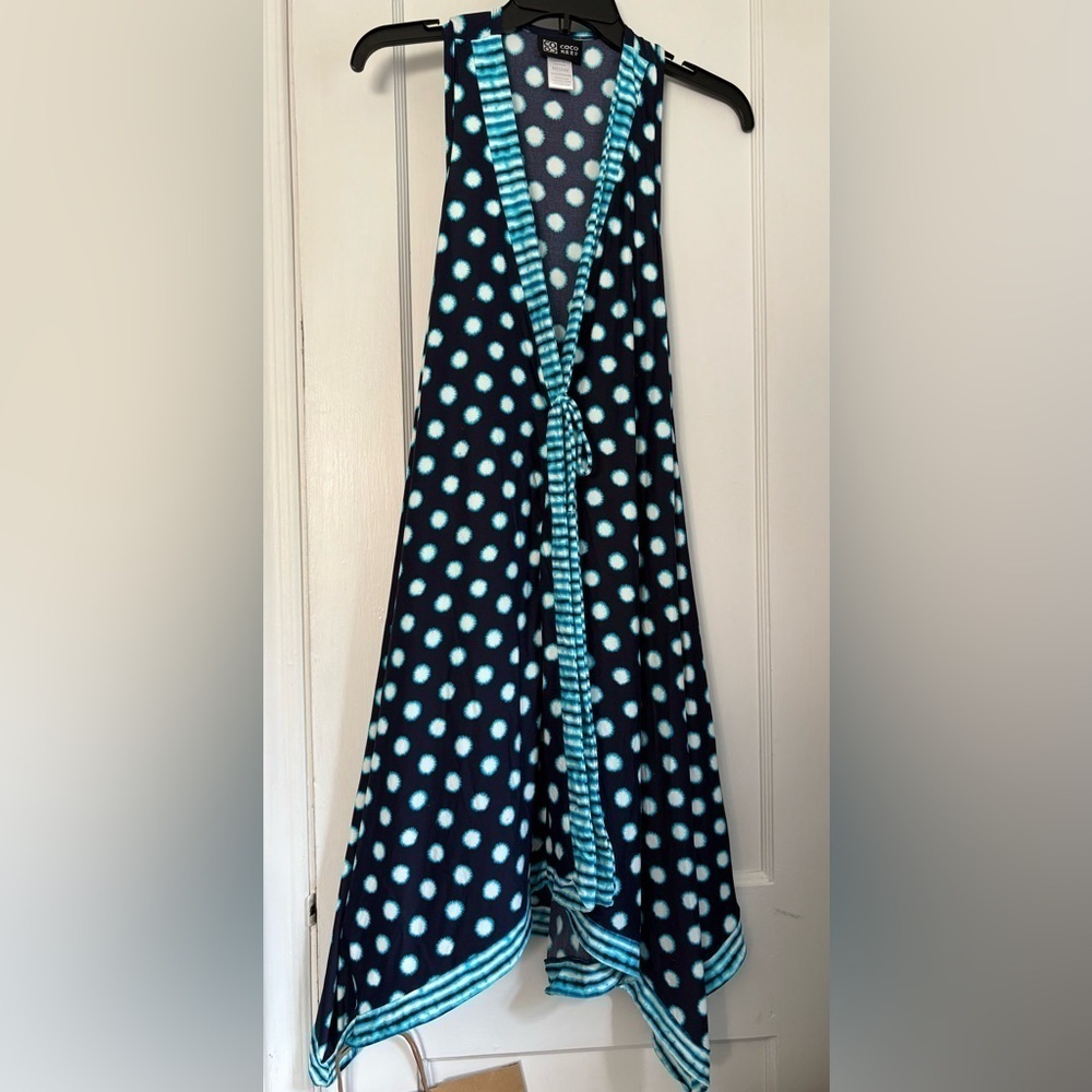 Coco Reef Swimsuit Sleeveless Bikini Cover Up Scarf Dress, V neck, Size: Medium